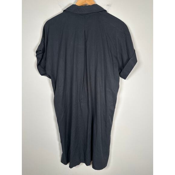 Ann Taylor Collared Popover Shift Dress Womens Size M Black Lightweight - Picture 6 of 10